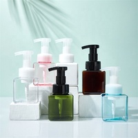 Bouteilles en plastique PETG carrées vides pour savon liquide moussant avec pompe à mousse pour lavage des mains, emballage en gros