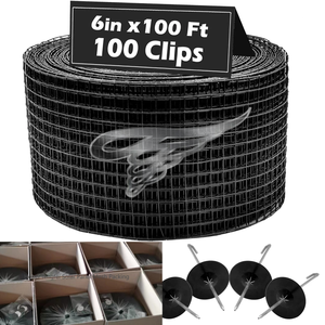 6 pollici * 100ft 1.5mm di alta qualità pannello solare maglia con 70 clip in alluminio per il controllo piccione Anti uccello guardia Kit produttore - Product Image 1