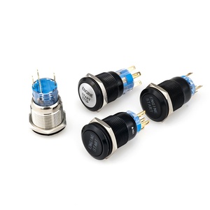 Luz <span class=keywords><strong>LED</strong></span> de un botón Interruptor de carcasa de metal a prueba de agua Estructura electrónica Nivel IP65 250V Máx. Voltaje 1NO para modificación de coche - Product Image 2