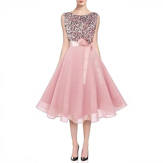 Order Online Light Pink Mini Dress Pearl Embellished Luxury Tweed |  Alibaba.com