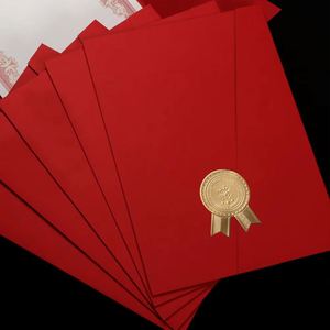 ปกใบประกาศนียบัตร A4 ปั๊มฟอยล์ทอง พิมพ์โลโก้ตามสั่ง ขายส่ง - Product Image 1