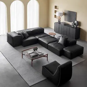 Designer Sectional Sofas Set Furniture For Home And Luxury Real Genuine Leather Sofa Living Room Modular Sofa Modern Leather