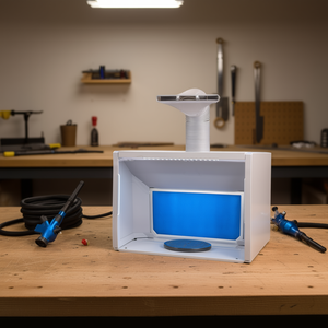 Cabine de peinture portable à double ventilateur avec éclairage LED et filtre haute efficacité pour utilisation domestique avec aérographe - Product Image 2