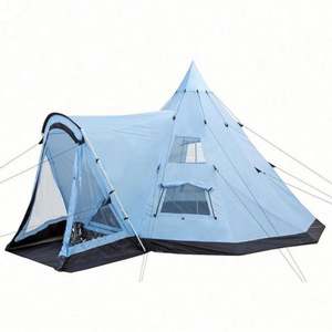 Carpa de Camping Familiar Tipo Pirámide, Amplia, para Varias Personas, Impermeable, con Túnel, Actualización 2023 - Product Image 1