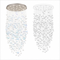 Lustre d'installation artistique en verre de luxe sur mesure, grande suspension pour hall d'hôtel, villa, escalier, hall d'entrée et plafond haut