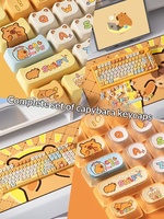 Ensemble de touches de clavier AKKO Capybara Pudding (140 touches) - Transparence lumineuse - Design mignon de dessin animé - Clavier mécanique complet - Sublimation universelle