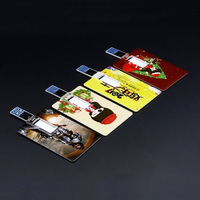 Kartu kredit Usb 2.0 3.0, Full warna Logo USB 8GB 16GB 32GB 64GB bisnis bentuk kartu kredit USB Flash Drive Usb kartu Flash Drive