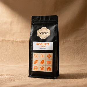 Sachet de café personnalisé en aluminium mat avec valve et fermeture éclair, fond plat imprimé, emballage Ziplock pour café - Product Image 1
