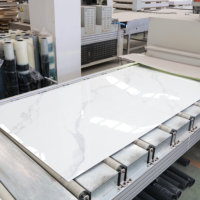 Panneau mural en PVC imperméable, ignifuge, haute brillance, feuille de marbre UV, sur mesure pour bâtiments commerciaux