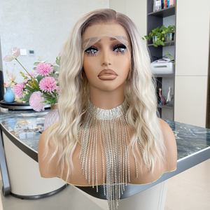 Perruque synthétique transparente 13x4 à dentelle frontale, ondulée naturelle, résistante à la chaleur, de qualité supérieure, violette, pour femmes, vente en gros à prix réduit - Product Image 2