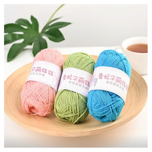 Usine en gros 4 brins de lait recyclé bébé fil de coton haute ténacité fils à tricoter à la main pour le tissage - Product Image 3