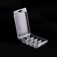 Boîte de présentation en plastique transparent à 8 cavités pour cubes de cire parfumée, emballage en forme de coquille pour bougies