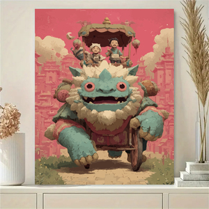 CHENISTORY Kit Pittura a Numeri per Adulti, Immagine di <span class=keywords><strong>Auto</strong></span> Mostro su Tela, Colorazione a Numeri per Decorazioni Murali Domestiche - Product Image 4