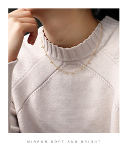 Hot Sale Unisex Classic 14K Gold Plated Chain Necklace Crystal Brass Beads Geometric Shape Zircon <b>Charm</b> Claw Setting Anniversary - Product Image 3