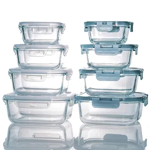 Wholesale 360 ml 500 G Healthy Meal Prep glass lunch box with bag