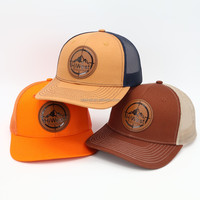 Gorra de Béisbol Richardson 112 Trucker con Malla y Parche de Cuero Bordado Personalizado, Gorra Snapback para Hombre y Mujer