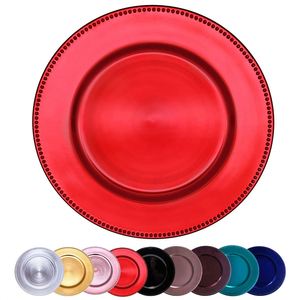 Wholesale 13" (about 33.0 Cm) Gold Sterling <b>Charger</b> Plate Disposable Eco Friendly Customized Designs Dinner Plates Weddings - Product Image 4