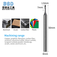 Fraise diamantée à une dent OEM PCD, fraise à haute brillance pour aluminium, acrylique, fibre de carbone, plastique, cuivre, graphite