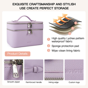 الأكثر مبيعاً من COSSNI منظم مقسم بطبقتين للسفر صندوق أدوات تجميل حقيبة زينة - Product Image 2