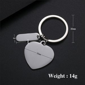 Llavero de Acero Inoxidable en Forma de Corazón, Material en Blanco para Impresión UV a Color con Láser, para Publicidad y Promoción - Product Image 2