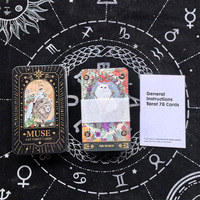 Best-seller transfrontalier Wondering Spirit HuiMingFeng Promotion Boîte rectangulaire en acier inoxydable gaufré or Cartes Oracle Tarot