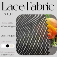 Tissu en filet 100 % polyester blanc et noir 140 g/m² respirant et léger pour robes de soirée et robes à paillettes, tissu tulle, tissu dentelle