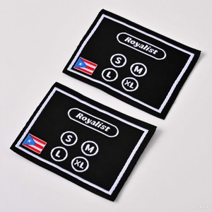 Étiquette de t-shirt brodée à la mode Royalist 2025 avec motif de drapeau national-Étiquette de taille personnalisable pour vêtements S/M/L/XL - Product Image 1