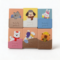 Cuaderno de Cuero PU A7 con Diseño de Animalito, 100 Hojas, Diario de Bolsillo