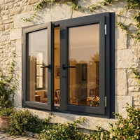 Ventanas Opuestas Abatibles de Aluminio Impermeables de Alta Calidad para Viviendas, Villas y Edificios de Estilo Europeo