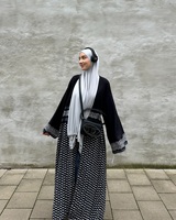 2024 nouvelle mode moyen-orient dubaï palestinien Abaya robe vente chaude broderie mode femmes musulmanes ouvert Abayas