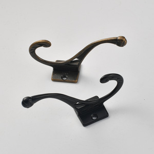 Zinc Alloy Wall Mount Coat <b>Hook</b> Bronze Black Single <b>Hook</b> For Bathroom <b>Kitchen</b> Entryway Retro Style - Product Image 2