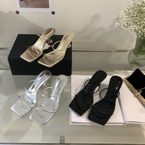 2023 New Open Toe Sandals for Women High Quality Thick Heel Ankle Strap Narrow Band Mesh Cushioning Anti-Slip for Summer - Product Image 3