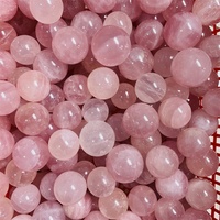 Sphère de cristaux de guérison en gros boule de cristaux de quartz rose naturel poli rose