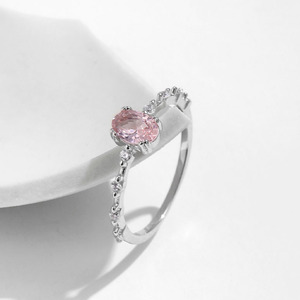 Women's <b>925</b> <b>Silver</b> Morganite <b>Ring</b> Round Brilliant Cut Diamond Prong Setting Romantic Engagement Gemstone <b>Ring</b> - Product Image 6