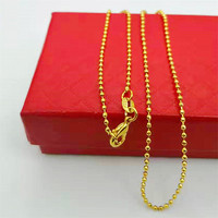 Classique vague torsadé gourmette serpent perle boîte haricot O lien chaîne 24k or cuivre femmes collier bijoux en gros