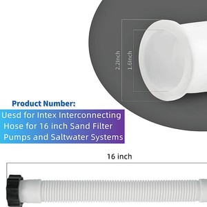 Tuyau de piscine 16 pouces 1,5 pouces pour pompes filtrantes Intex, système de filtration de sable, piscine hors sol, piscine gonflable, matériau PVC - Product Image 5