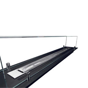 Burner for steel bioethanol bio fireplace with 100 cm <b>glass</b> <b>panes</b> made in italy DIVINA FIRE brand fireplace bioethanol burner - Product Image 5