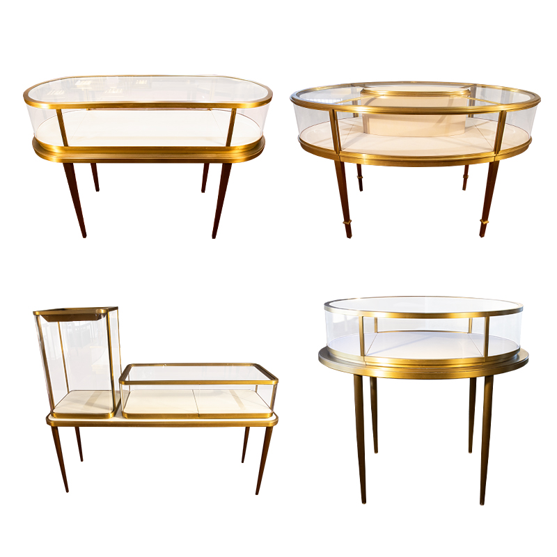 Золотые светодиодные часы для ювелирных изделий, роскошный круглый Витринный Шкаф для ювелирных изделий, витрина для ювелирных изделий