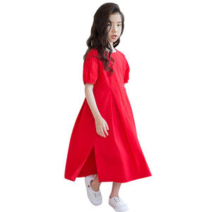 Nuevos productos Niños Modelo Hermosa Fiesta Roja Princesa Real Vestidos de gasa de seda Niños con niñas Compra directa China - Product Image 1