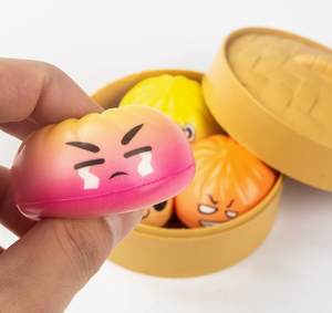 Lot de 3 Boîtes Mystères Squishy Dumpling Visage Souriant, Jouet Squishy Dumpling Viral, Jouets Anti-Stress à Presser - Product Image 4