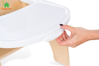 Chaise haute multifonctionnelle pour bébé avec ceinture de sécurité et plateau amovible pour bébé Siège en bois Montessori