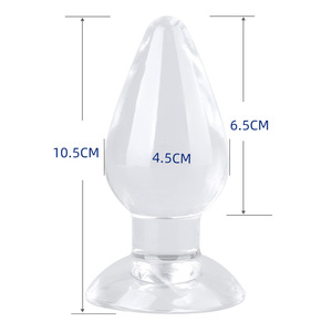 Set di plug anali giganti con ingresso posteriore, include misure S, M, L, plug anale in cristallo altamente trasparente - Product Image 6
