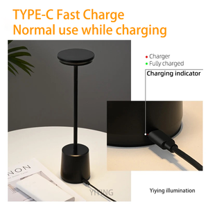 Lampada da Tavolo <span class=keywords><strong>LED</strong></span> Moderna e Semplice, Ricaricabile, Touch, in Metallo, con Temperatura di Colore Regolabile, Tre Colori, <span class=keywords><strong>per</strong></span> Comodino, Bar, Uso Esterno Notturno - Product Image 6