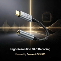 32-Bit 384kHz USB-C zu Kopfhörer-Aux-Buchse HiFi DAC Dekodierungskabel Typ-C zu 3,5mm Audio-Anschlusskabel mit CX31993 für USB-C-Geräte
