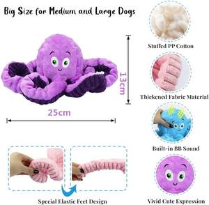 Evcil mutlu kapalı oyun Bitten interaktif yumuşak gıcırtılı Octopus ahtapot Bite römorkör güçlendirmek peluş oyuncak köpek - Product Image 2