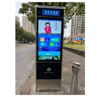 Pantalla Digital Publicitaria para Paradas de Autobús de 55 Pulgadas, Kiosco Interactivo con Pantalla Táctil, Señalización Digital