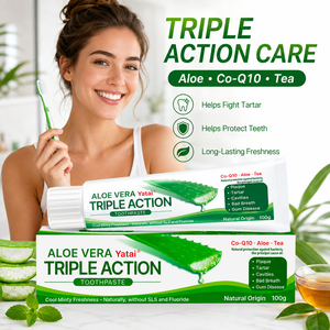 Dentifrice Yatai en gros sous marque privée à l'aloe vera triple action, sans fluor, pour une haleine fraîche et une <span class=keywords><strong>protection</strong></span> naturelle - Product Image 3