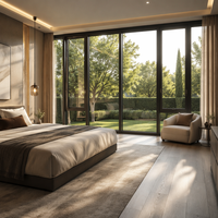 Système de vitrage coulissant sans cadre de luxe pour villa, fenêtre panoramique du sol au plafond, sur mesure, vitrage résidentiel haut de gamme, OEM