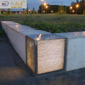 New Magic Stone Illuminated <b>Cement</b> Bench XMS-TGSN Hollow Blocks Outdoor Landscaping - Product Image 1