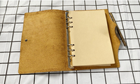 A5 Notizbuch aus Crazy Horse Vegan-Leder, Handgefertigter Kreativ-Journal-Einband mit 6-Ring-Bindung, Hergestellt in China, Ideal als Geschenk